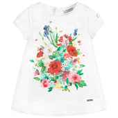 Mayoral Baby Girl White Flower Print Dress